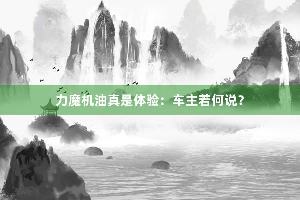 力魔机油真是体验：车主若何说？